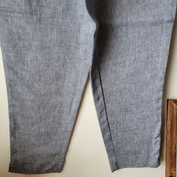 EUC LAND'S END LINEN BLEND DENIM STYLE SOFT SLIM LEG PANTS SZ 10 / M - Picture 7 of 16